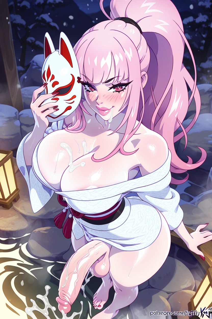 Futanari, Coy Smile, Huge Penis Hentai AI Porn
