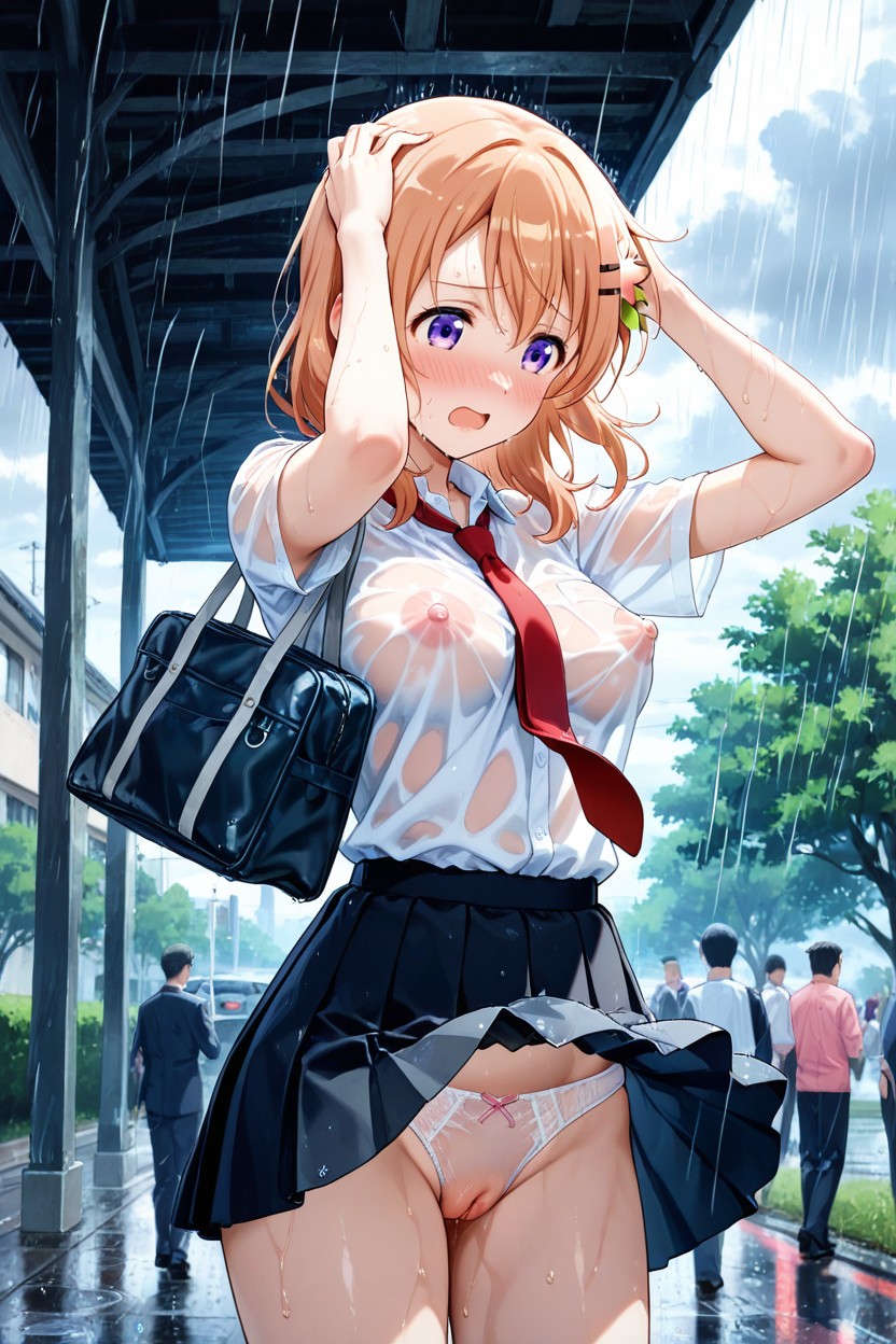 Open Mouth, Necktie, Wind Lift ヘンタイAIポルノ