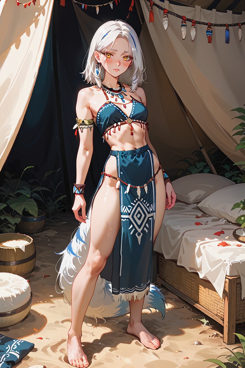 Wolfgirl, Perfect Face, Perfect Hourglass Body Hentai AI Porn