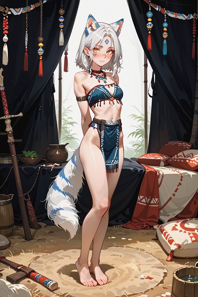 Ultra Hd, Beautiful Stunning Female, White Hair Hentai AI Porn
