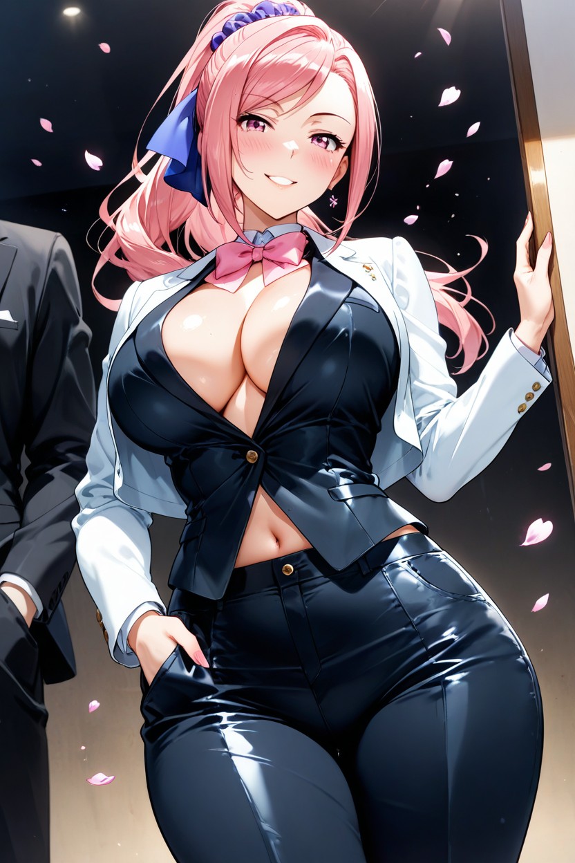 Medium Ass, Golden Headband, Shiny Satin Lapels Hentai AI Porn