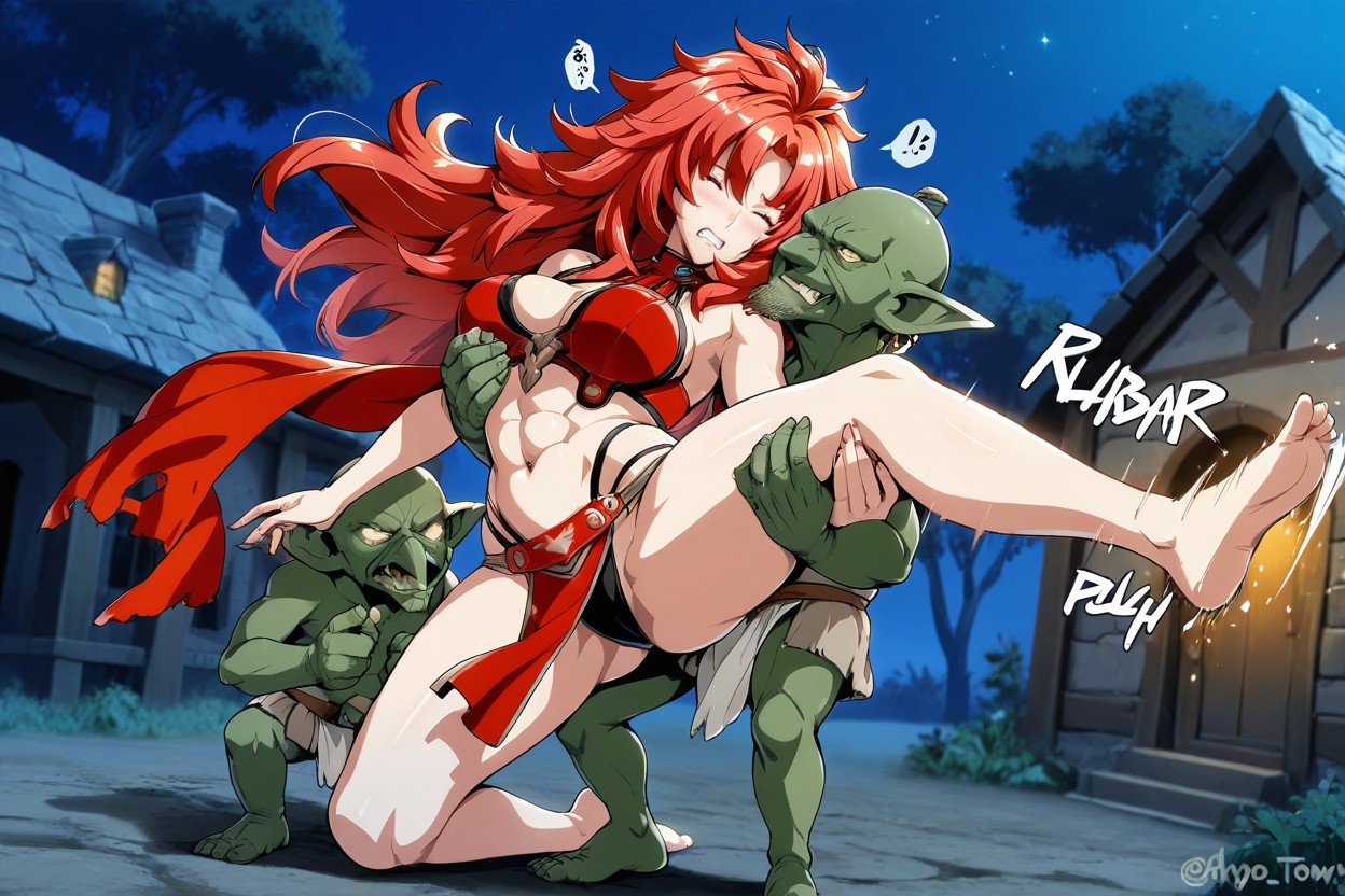 Clenched Teeth, Balde Goblin, Female In Red Cloth Hentai AI Porn