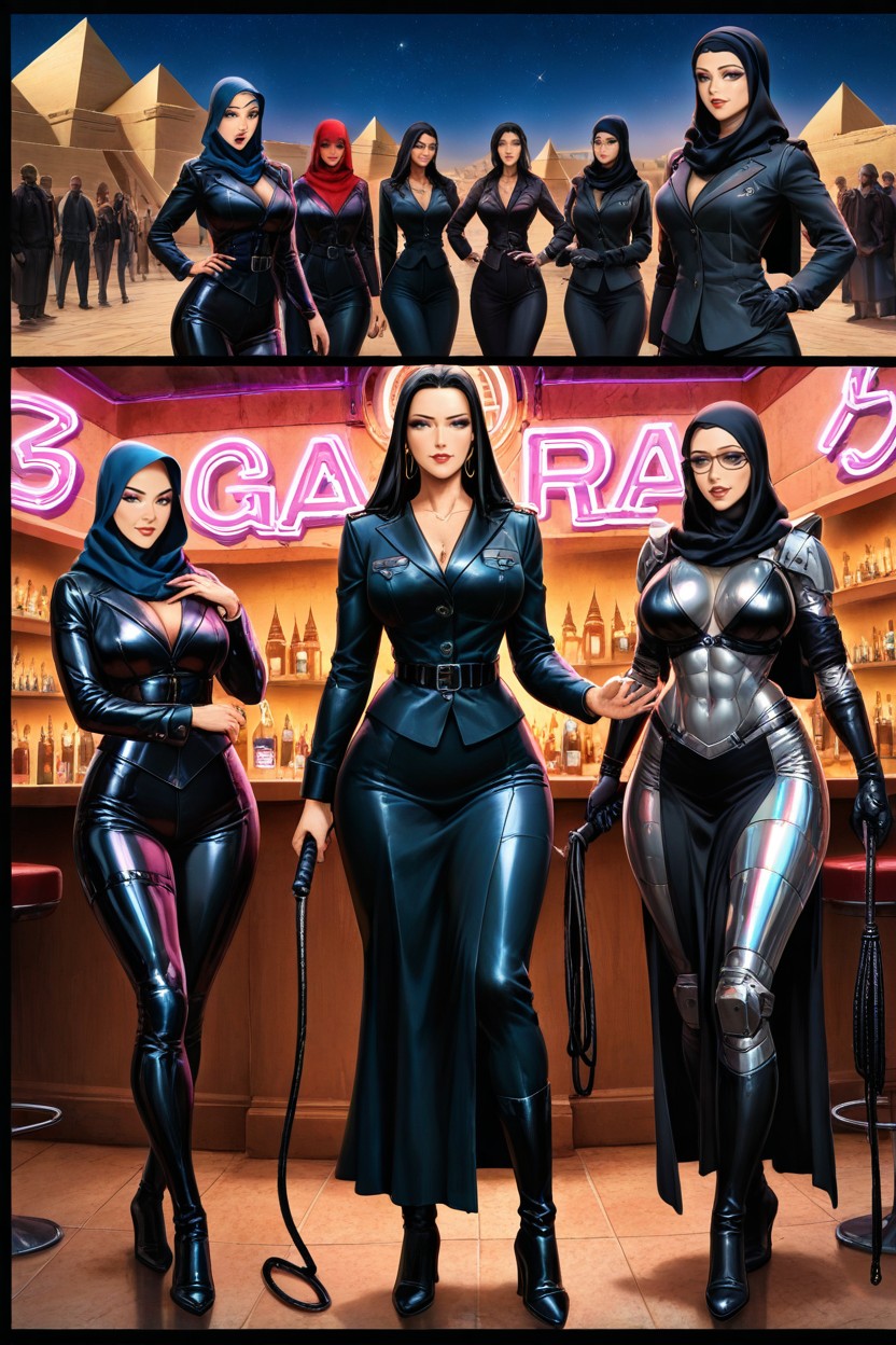 3girls, Hijab, Harem Hentai AI Porn