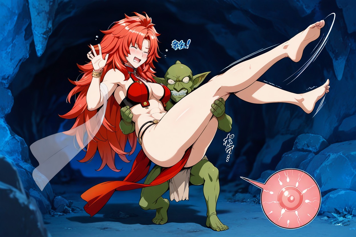 Female Is Kicking Her Legs, Only One Female Risty From Queen's Blade, Clenched Teeth Hentai AI Porn