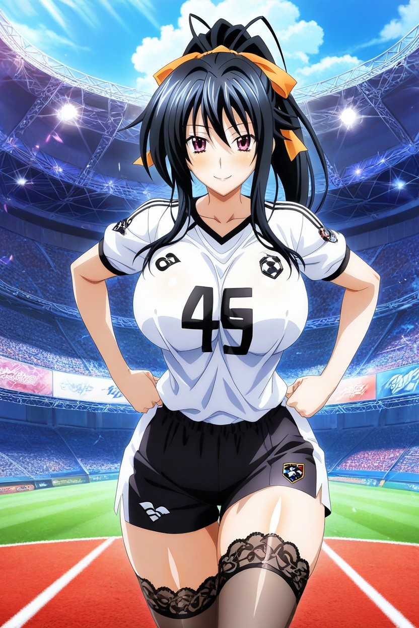 Pink Eye, Black Hair, Medium Breast Hentai AI Porn