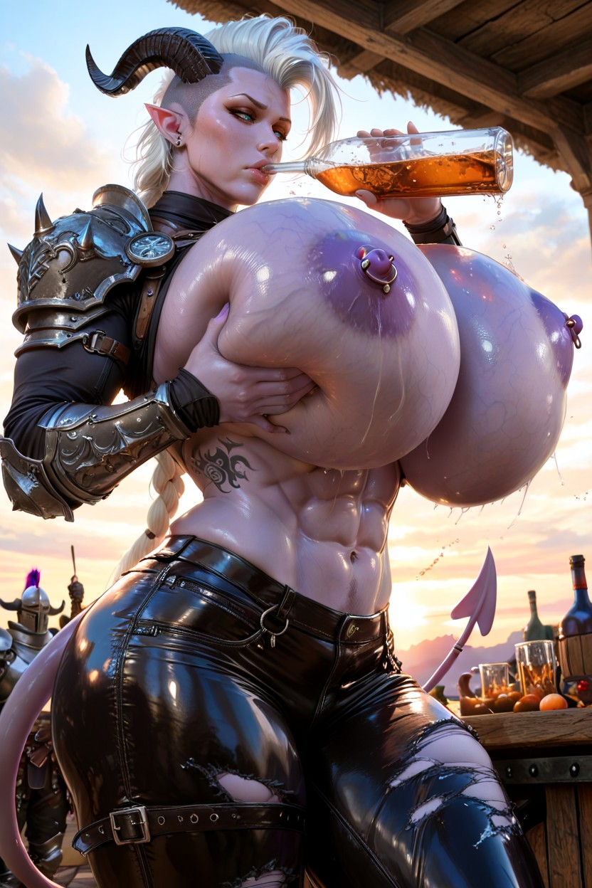 Extreme Breast Expansion, Armor, Underboob Hentai AI Porn
