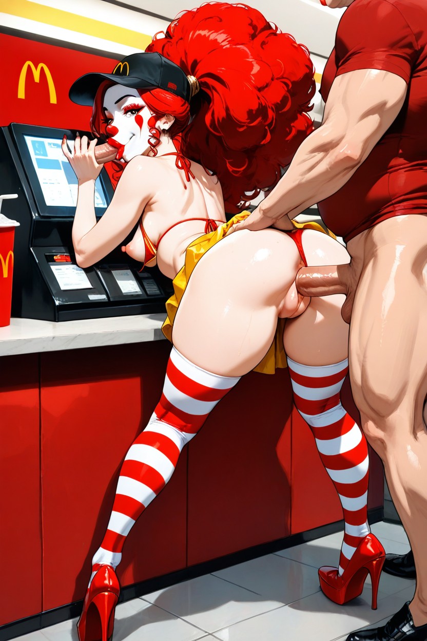 Female Clown, Ponytail, Standing Legs Apart Hentai AI Porn