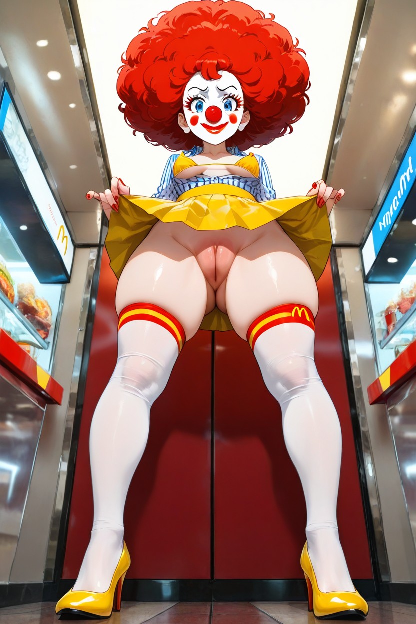 Red Upper Eyeshadow, Showing Panties, Perky Breast Hentai AI Porn