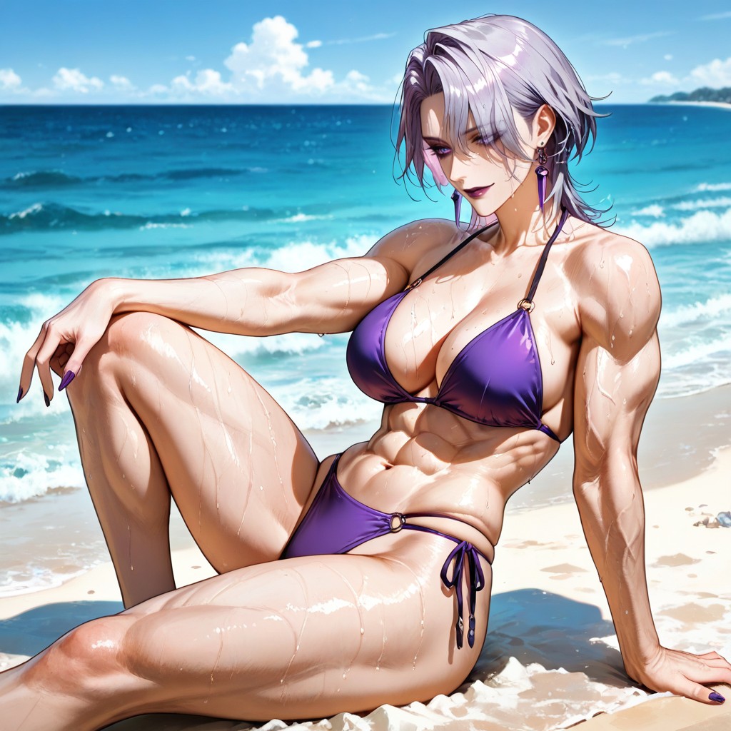 Solo, Bodybuilder, Very Muscular Hentai AI Porn