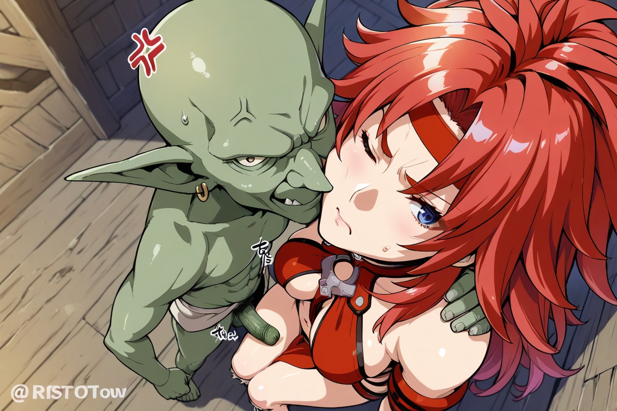 Female Head Front Of Goblin Dick, Takeda Hiromitsu Art Style, Anger Vein Hentai AI Porn