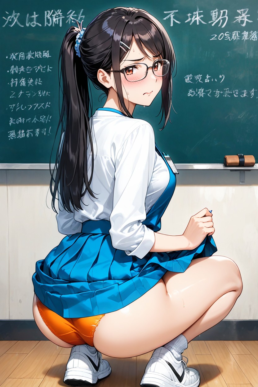 Skinny, Straight Hair, White Sneakers Hentai AI Porn