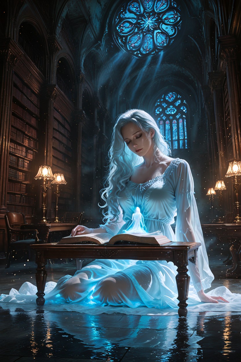 Female Sitting On Floor, Hdr, Mist Near The Ground Hentai AI Porn