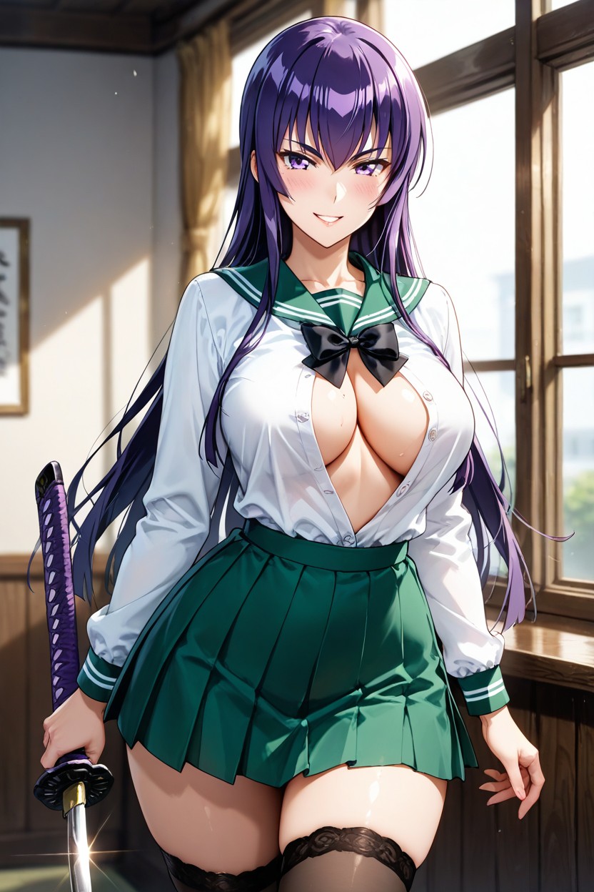Bow, Open Clothes, Standing Hentai AI Porn