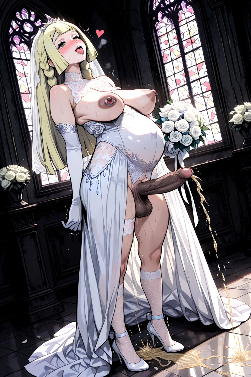Pregnant Belly, Tongue Out, High Neck Hentai AI Porn