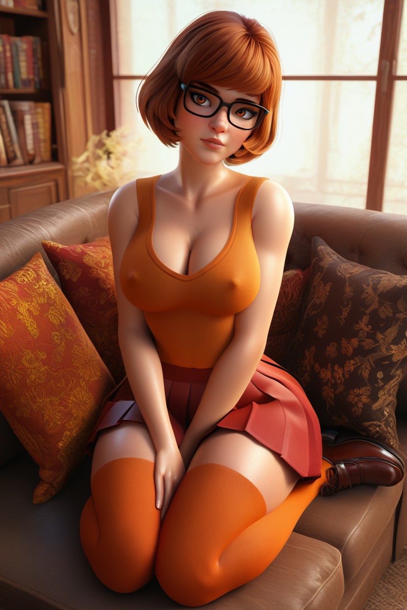 Bare Cleavage, Perfect Anatomy, Tight Clothing Hentai AI Porn