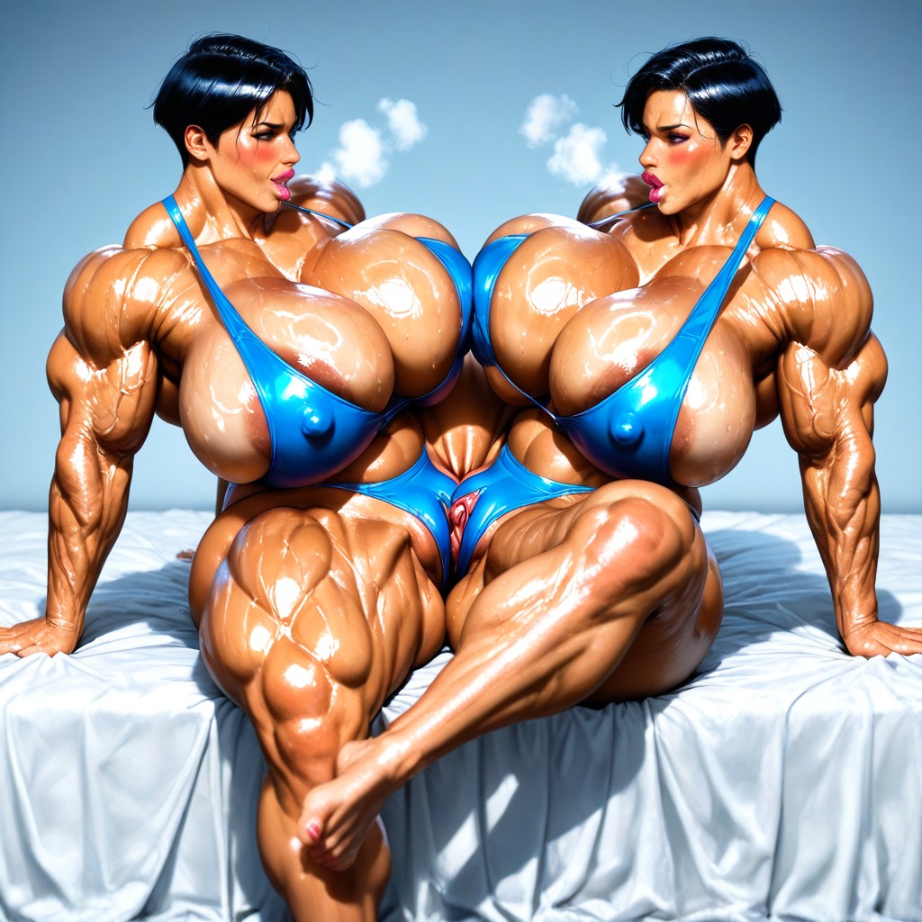 Identical Body Type, Huge Lips, Scissoring Hentai AI Porn