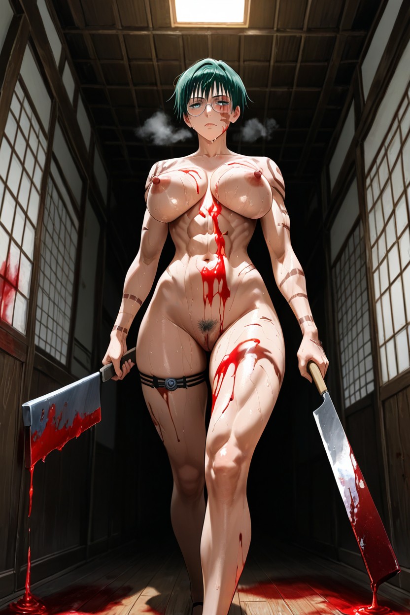 Naked, 25+, Holding Two Cleaver Hentai AI Porn