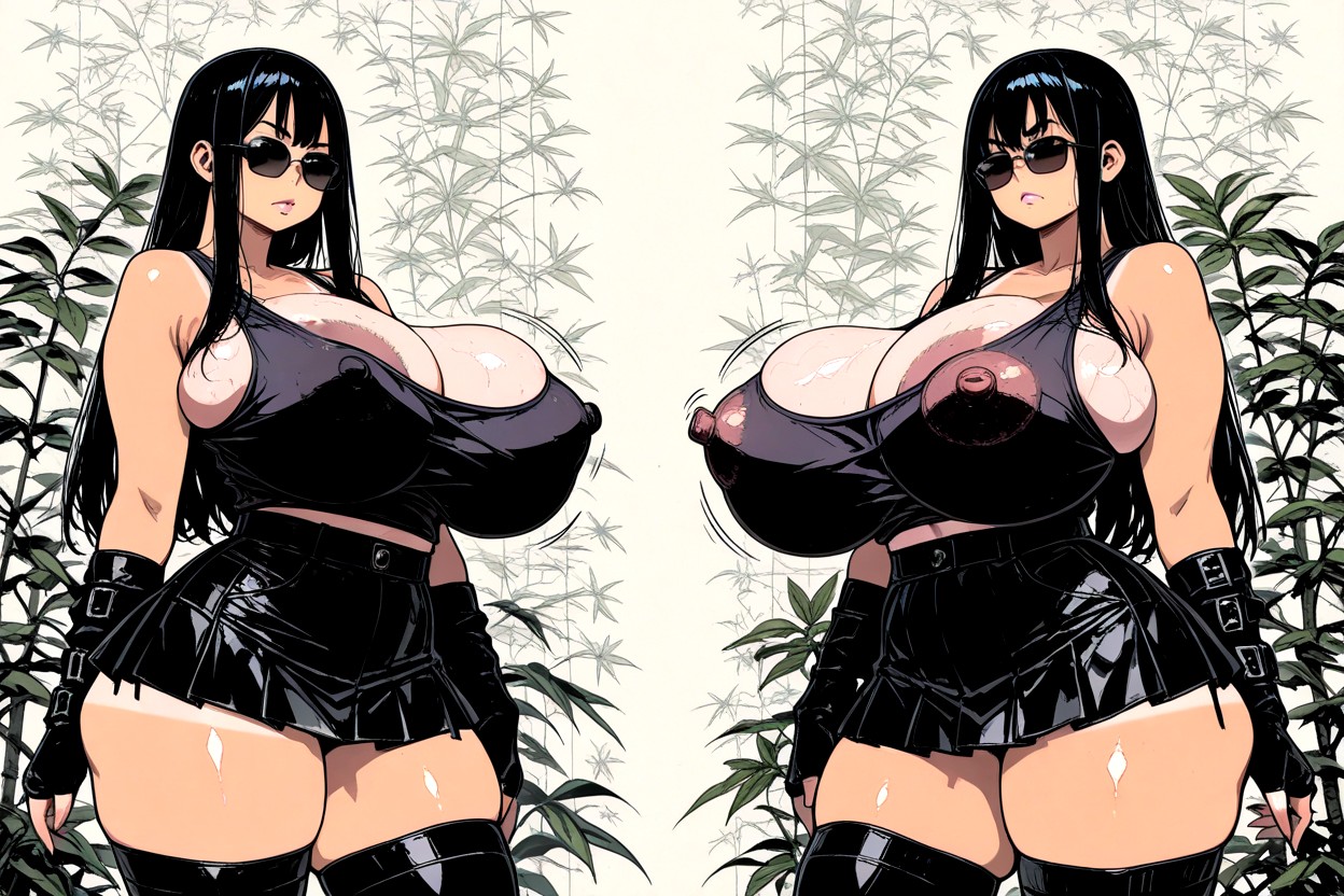 Enormous Areolas, Hourglass Figure, Mini Skirt Hentai AI Porn