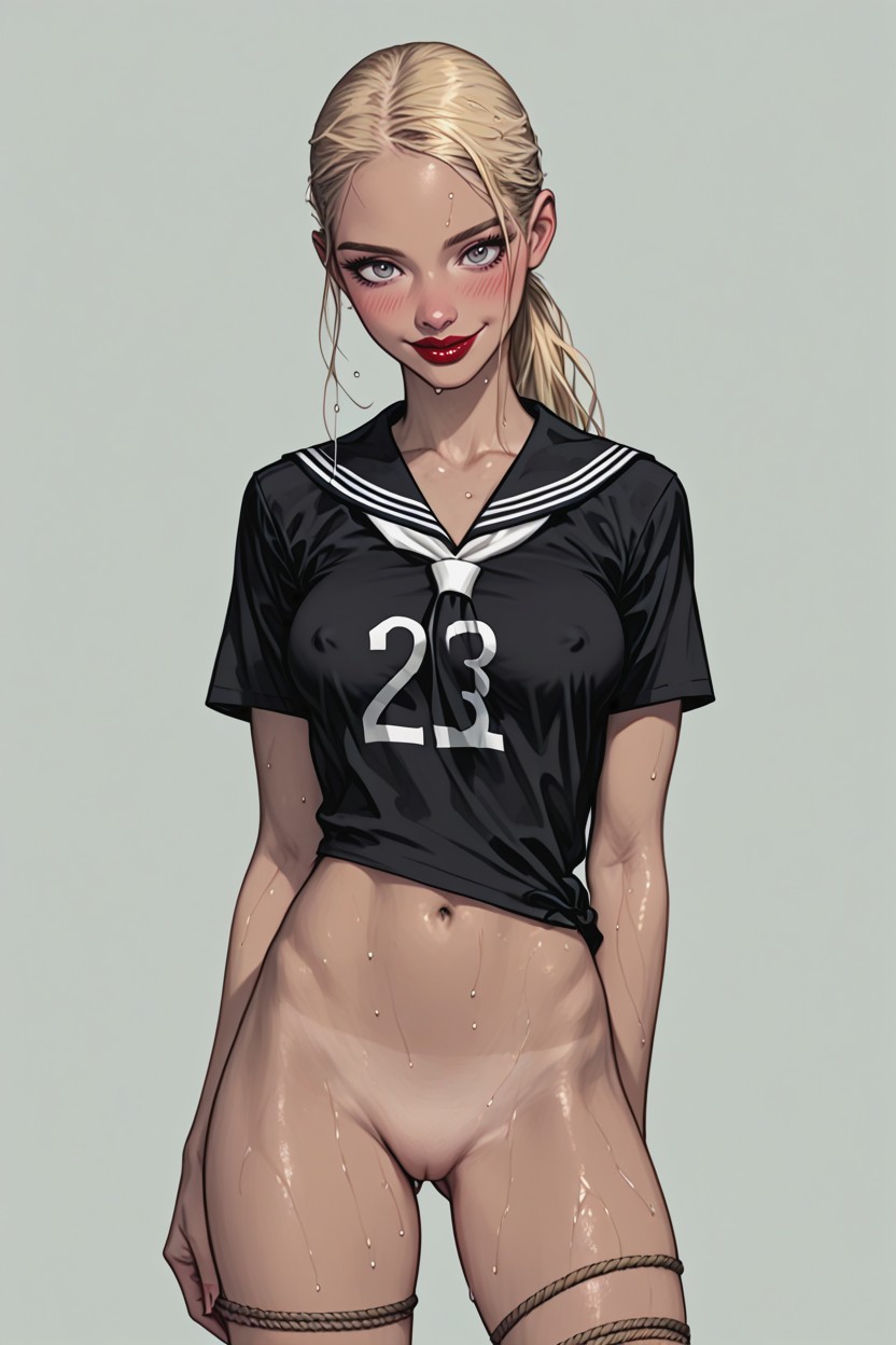 High Pelvic Bones, No Panties, Skinnyleg Hentai AI Porn