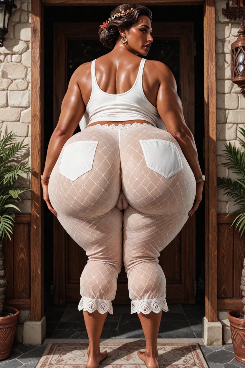 Dark Brown Skin, Full Body, Rear View Hentai AI Porn