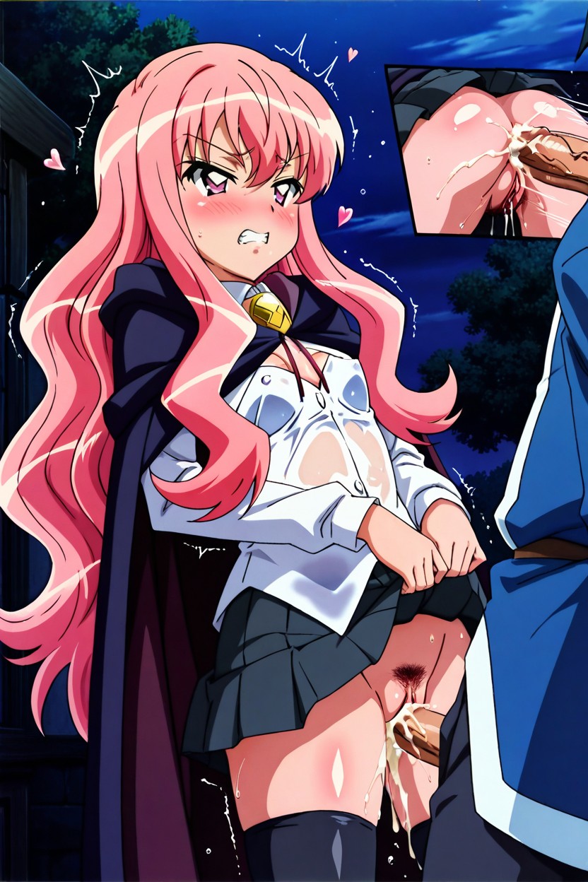 Trembling, Wet Pussy, Complemented By A Wizard's Cape And A Gold Brooch With The Emblem Of The Magic Academy Hentai IA