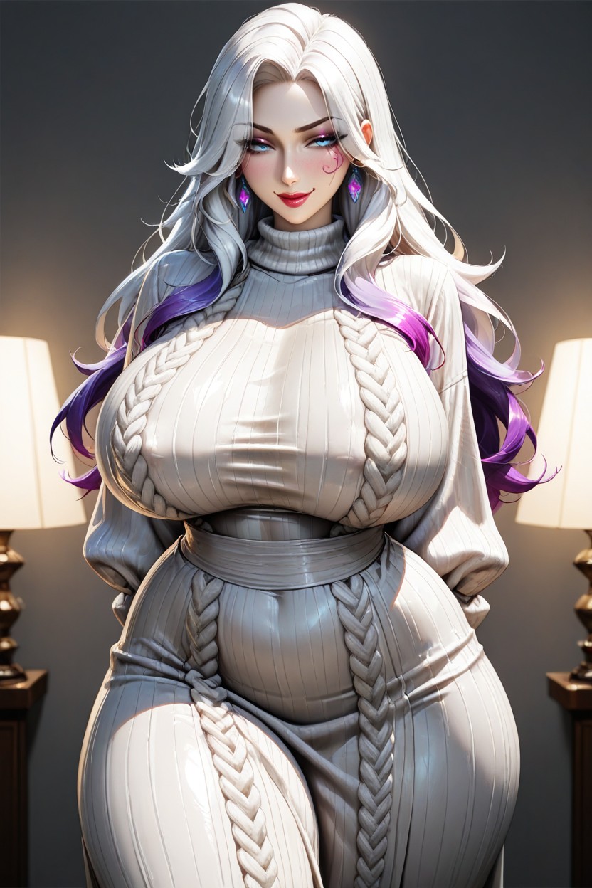 Bubble Butt, Long Billowing Baggy Sleeves, Long Voluminous Hair Hentai AI Porn