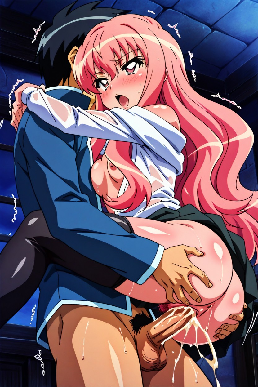 Small Breasts, She Wears A Long-sleeved White Blouse, Ahegao Hentai AI Porn