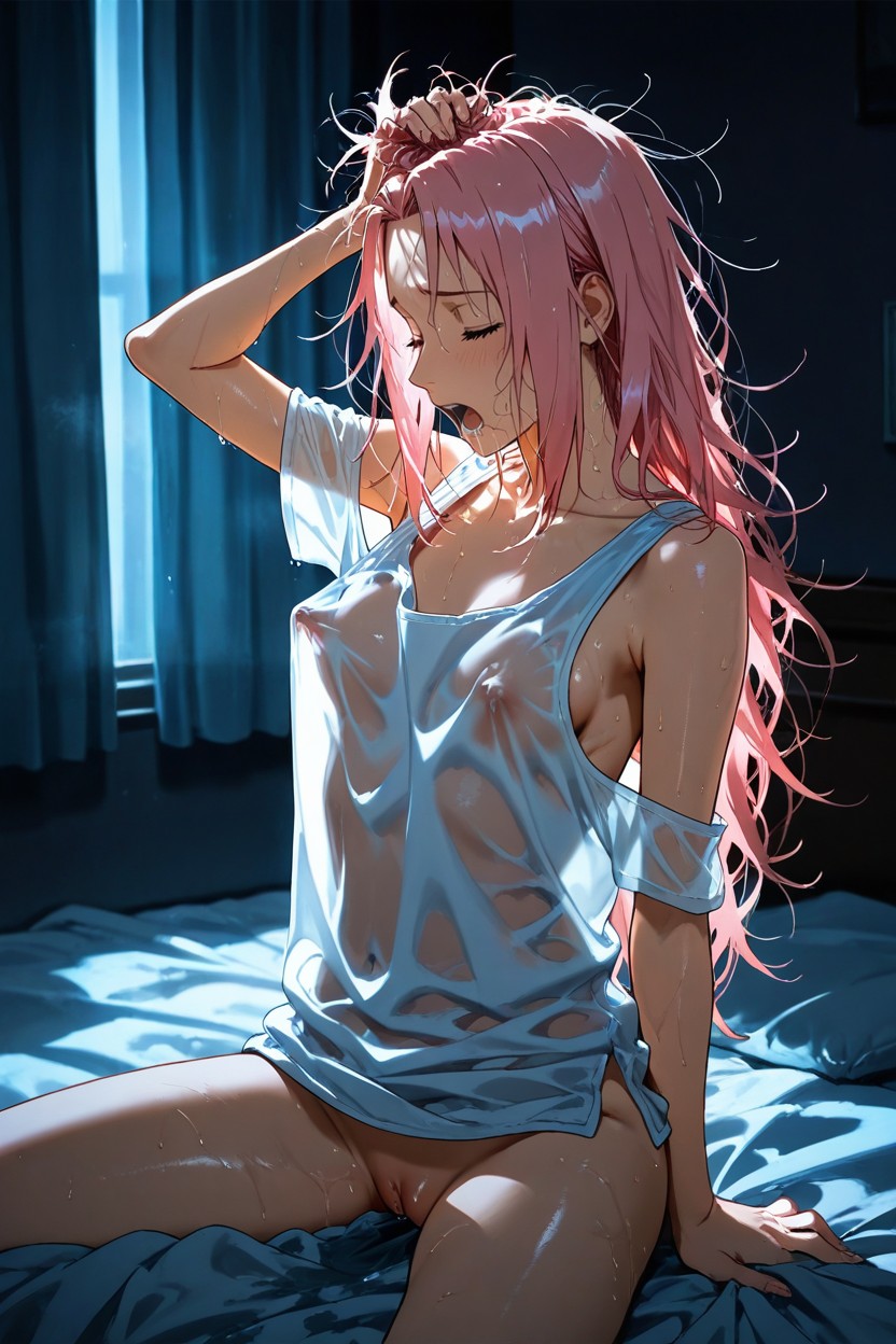 Steamy, See-through Extra Long Tank Top, 25+ Hentai IA