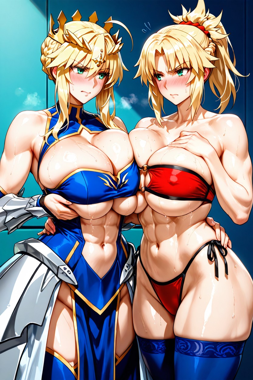 Breast Squish Physics, Emerald Green Eyes, Hair Ornament Hentai AI Porn