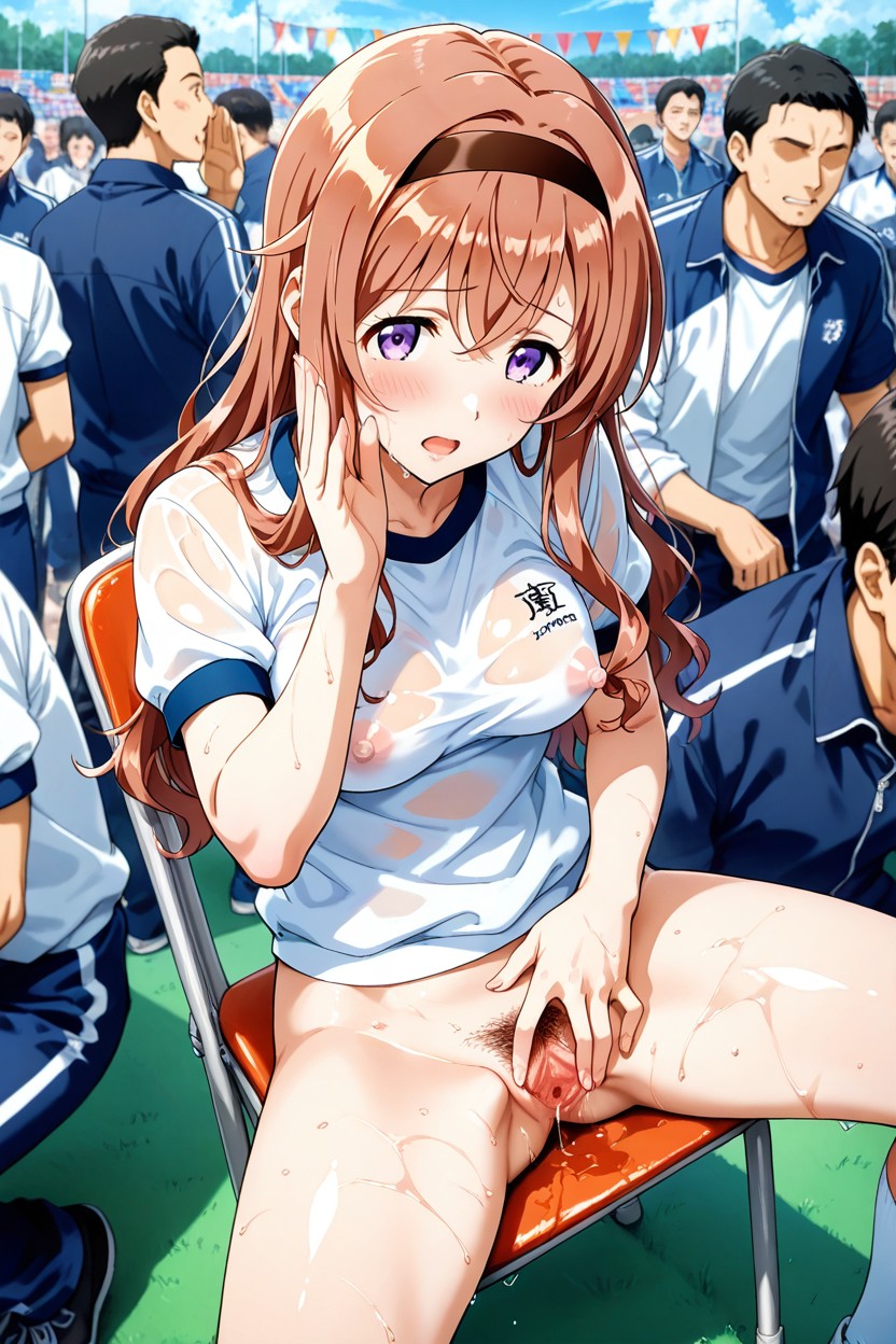 Ground, Covered Nipples, Open Eyes Hentai AI Porn