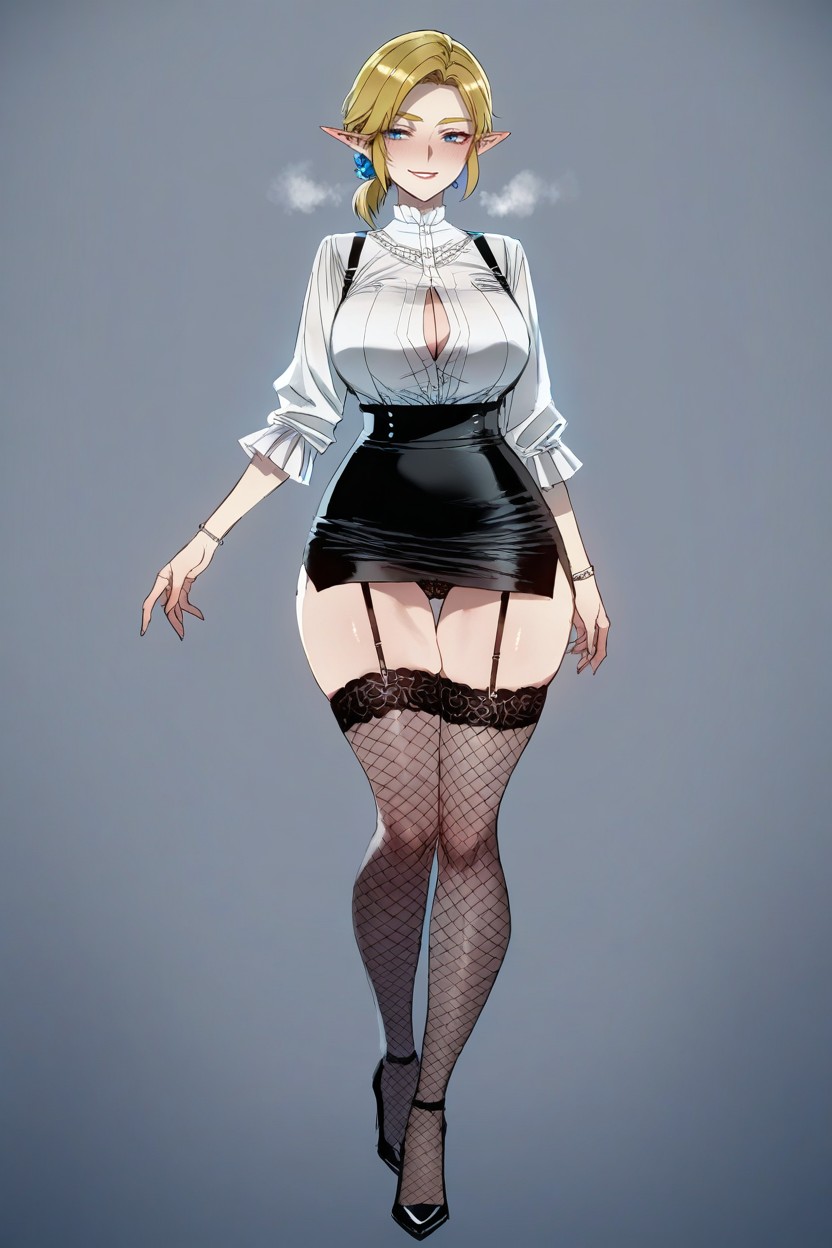 With High Heels, Blonde Hair, Blue Eyes Hentai AI Porn