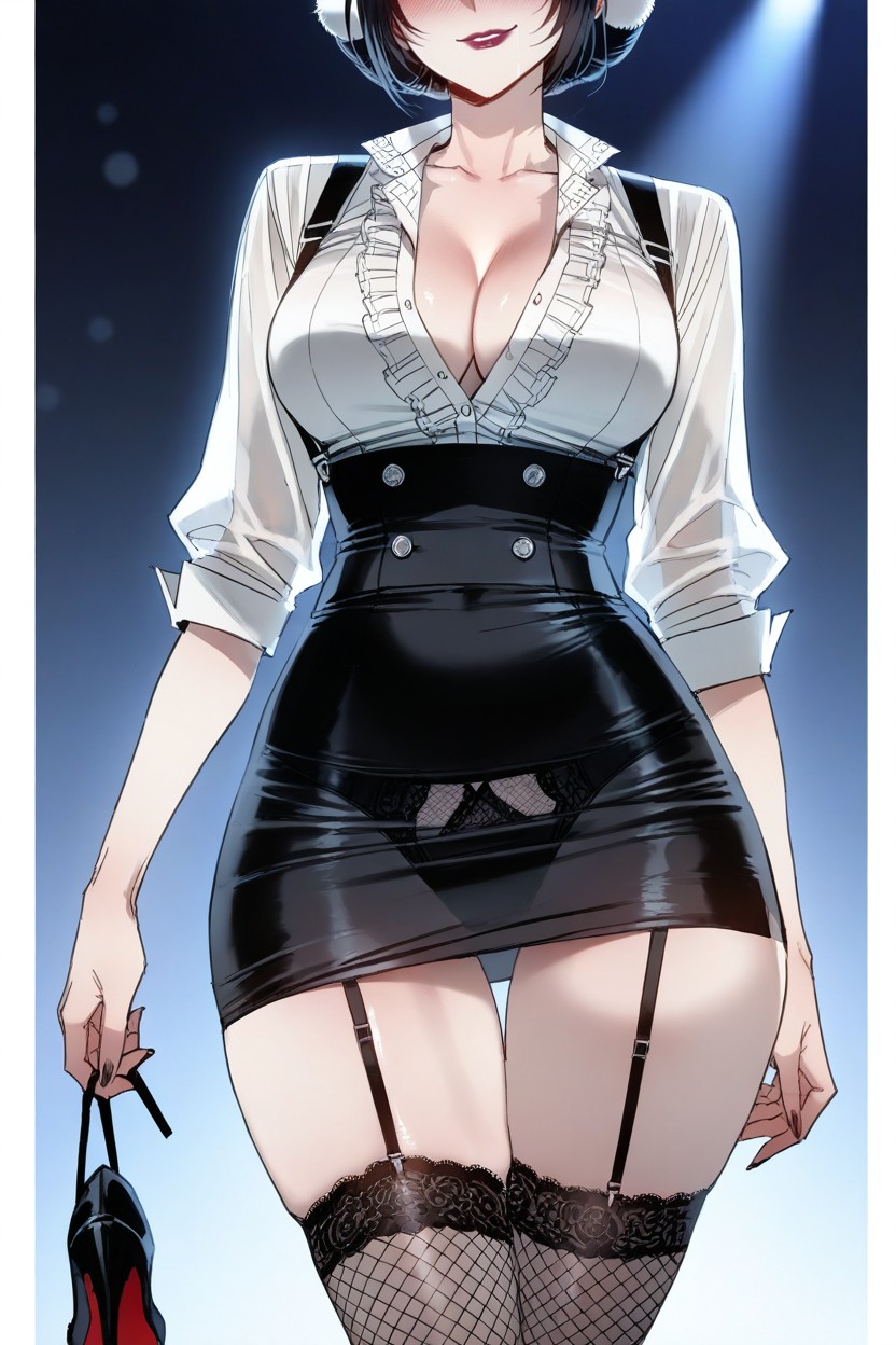 Highlighting Every Curve|the Tension In Her Thighs|the Arch Of Her Back, With High Heels, Medium Breast Hentai AI Porn