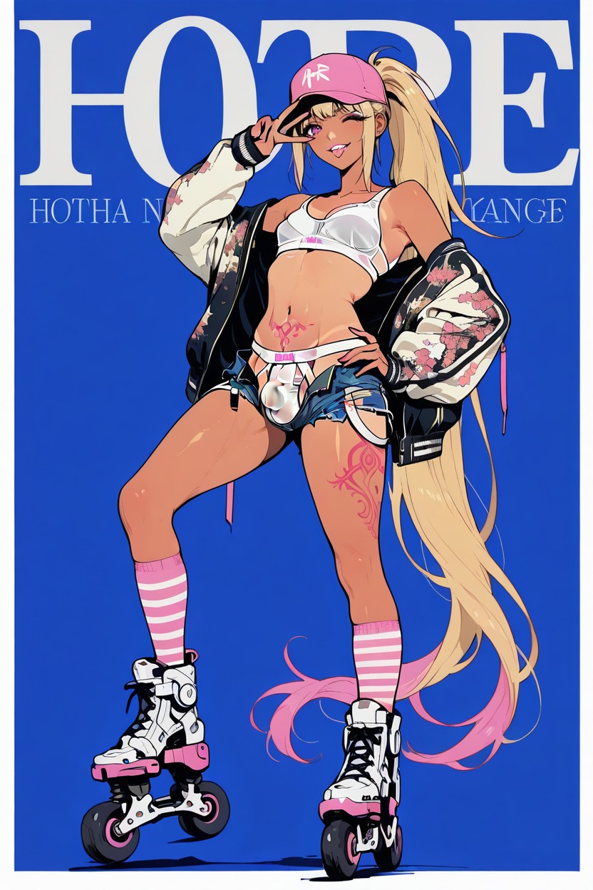 Transgenres, Delicate Physique, Penis Bulge Full Covered Under Jockstrap Crotch Hentai IA