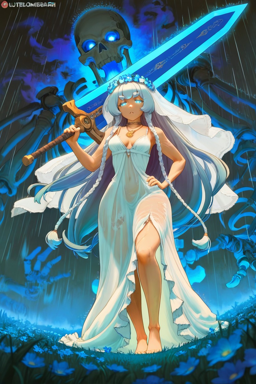 Tomboy, Pale Cracked Skin, Rain Hentai AI Porn