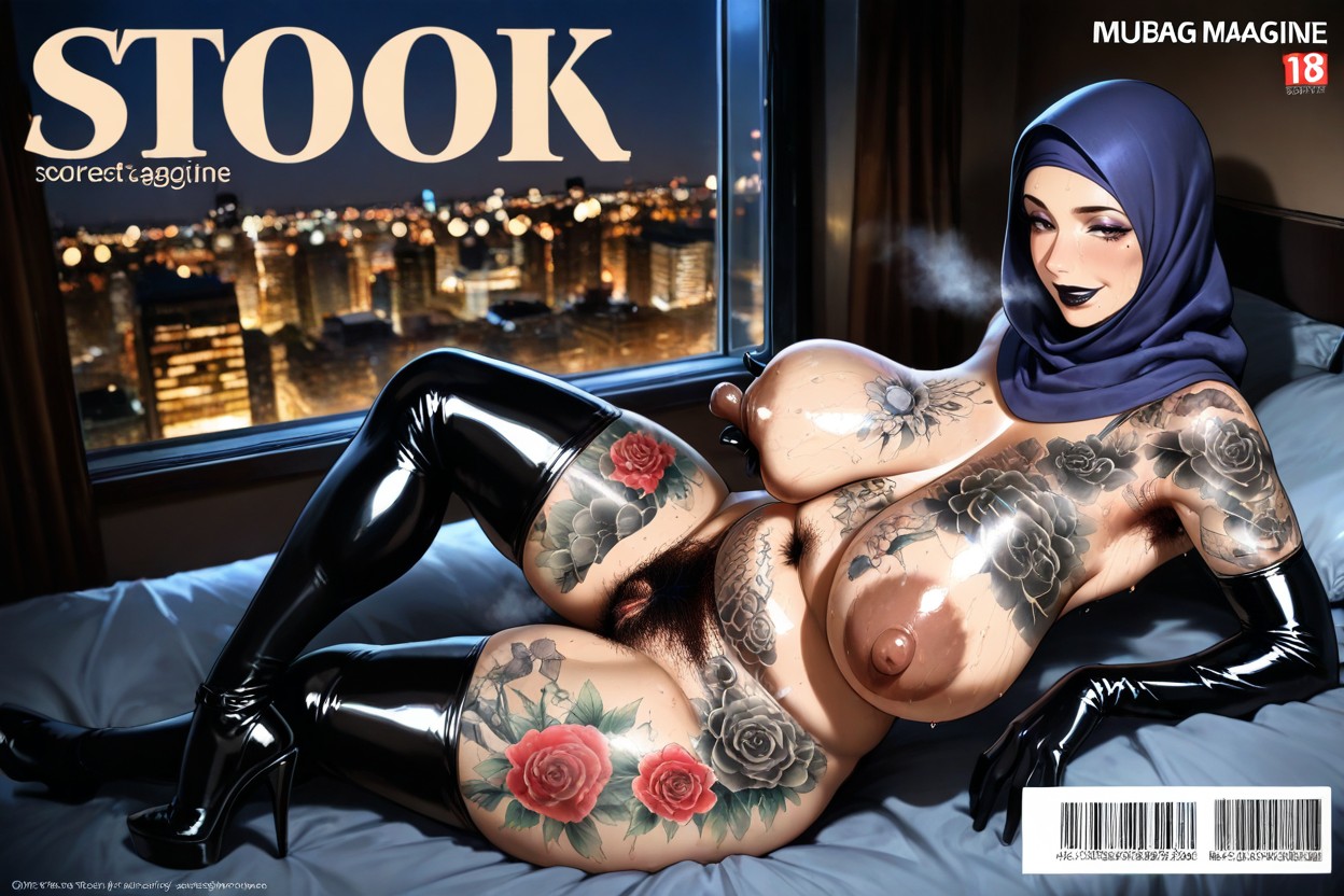 Hard Shadow, Excessive Body Tattoo, Long Latex Gloves Hentai AI Porn
