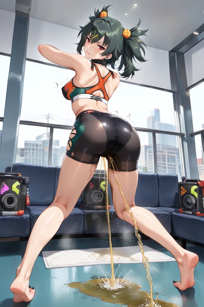 Action Pose, Small Ass, Huge Amount Of Pee Hentai AI Porn