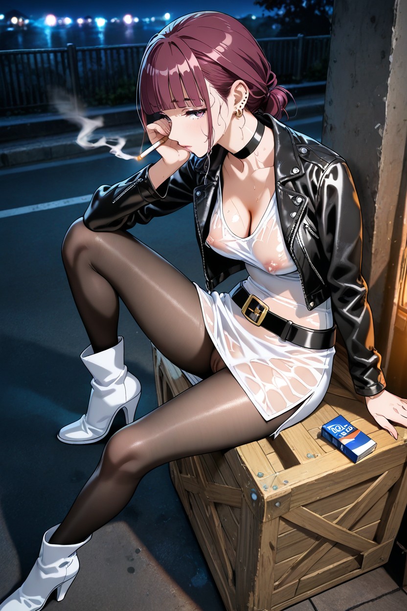 Elbow On Knee, Steamy Breath, Tomboy ヘンタイAIポルノ