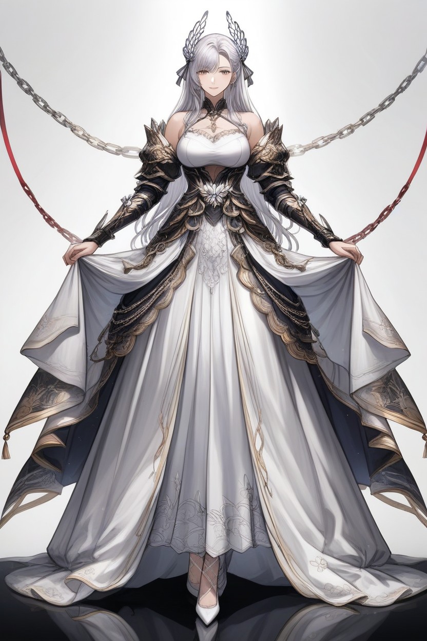 Silky Fabric, Matte Metal Armor, Only Calves Exposed Porno IA Hentai