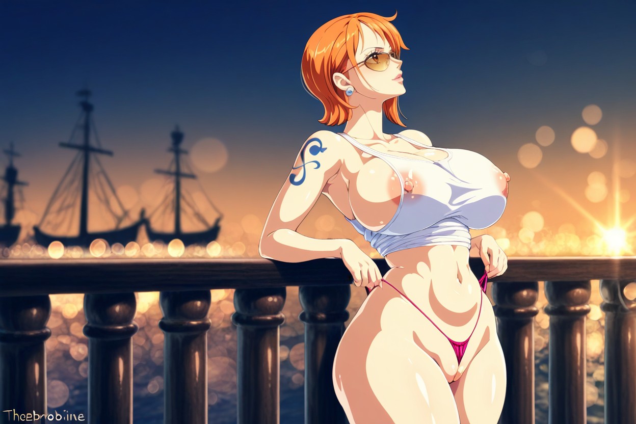 超大, Exposed Belly, Top Tied AI黃漫