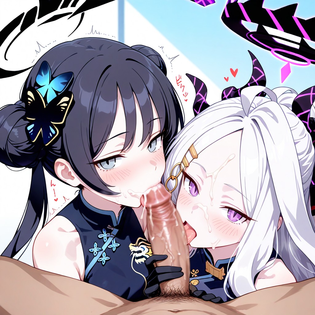 Tongue Out, Kisaki Is Blowjob, Two Female Porno IA Hentai