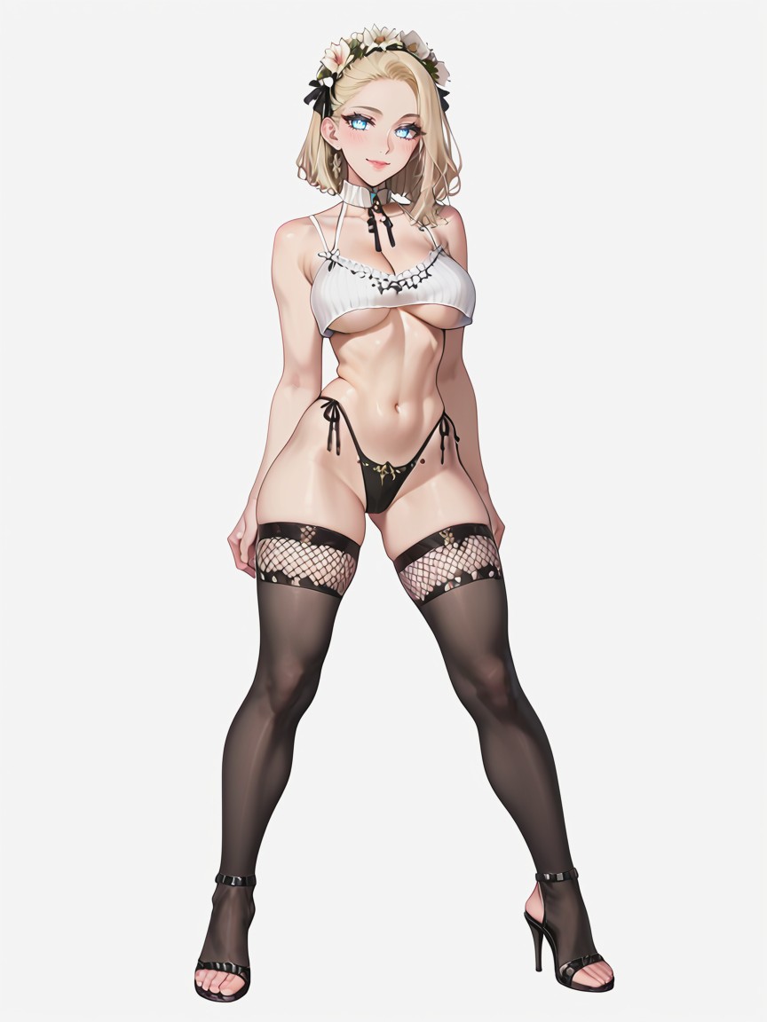 Glowing Eyes, Arms Hanging At The Sides, Naked Collarbone Hentai AI Porn