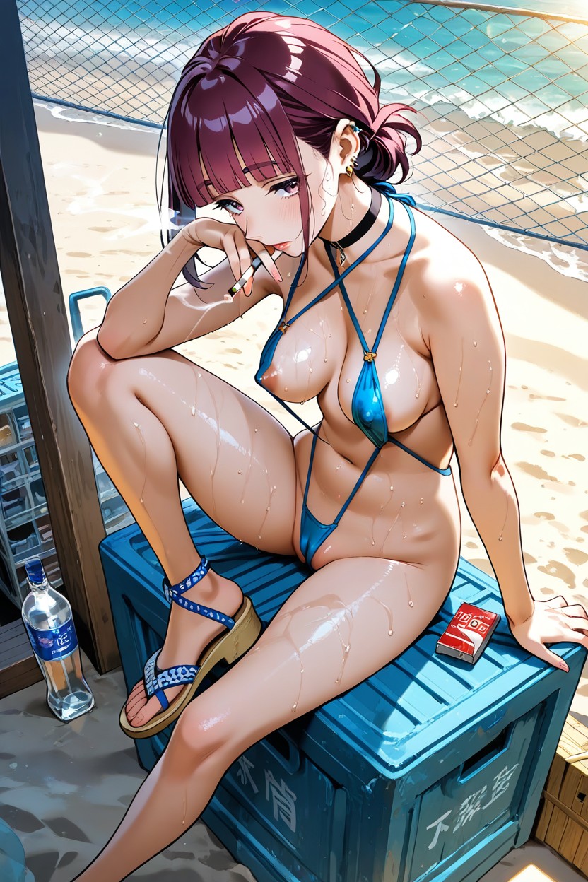Perky Breast, Wet, Mesh Fence Porno IA Hentai