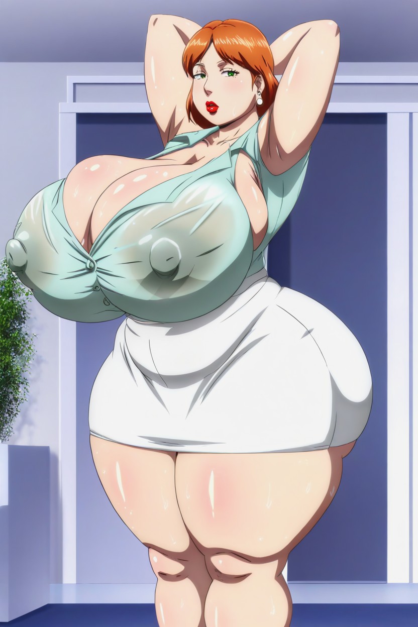 Cleavage, Gigantic Colossal Breast, Arms Down Hentai AI Porn