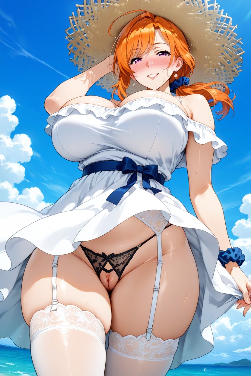 Blue Ribbon, Smooth Skin, Bottom Up Hentai AI Porn