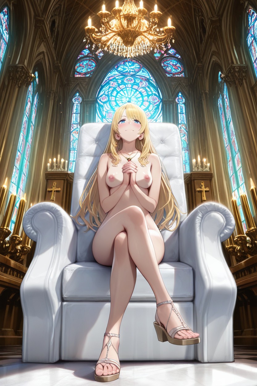 Church Hands Clasped, Elegant, Tierna Hentai IA
