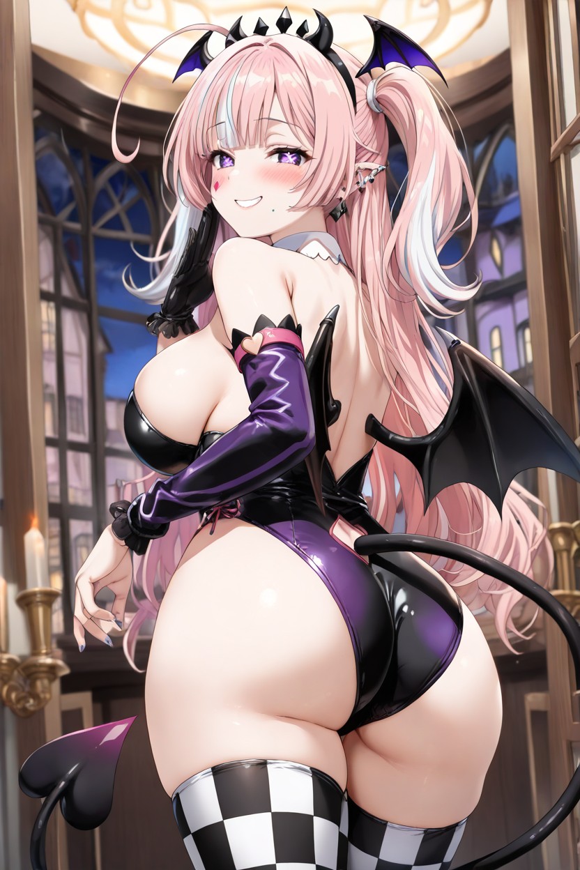 Mischievous (smiling While Blushing), Voluptuous Body, Waist Length Hair Hentai AI Porn