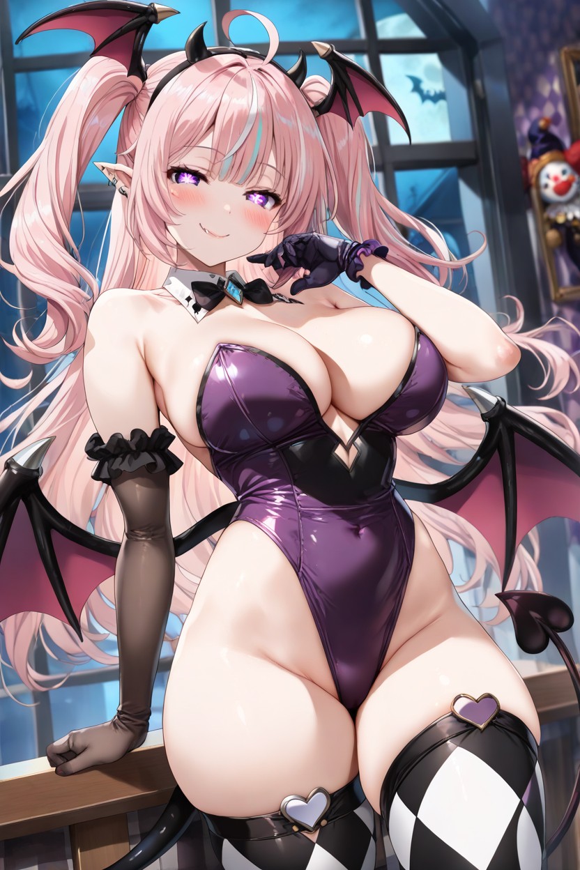Thigh High Leggings, Right Glove Is Black, Curved Ahoge With A Single Strand Of Hair Straying From It Hentai AI Porn
