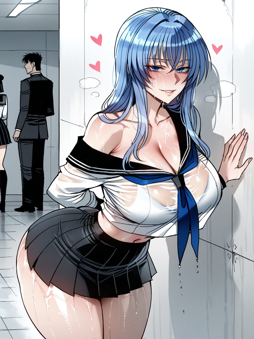 Tight Waist, Blue Hair, 25+ Hentai AI Porn