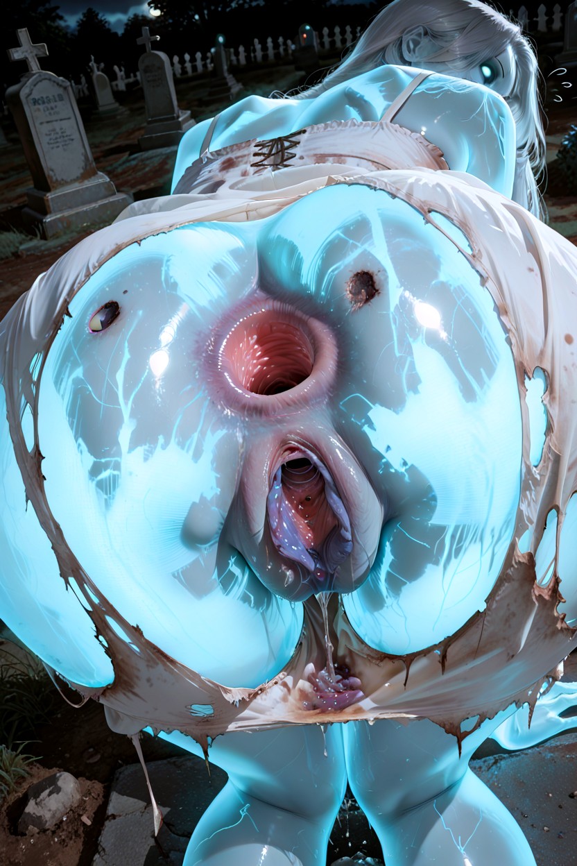 Visible Anus, Gaping Pussy, Vista Trasera Hentai IA