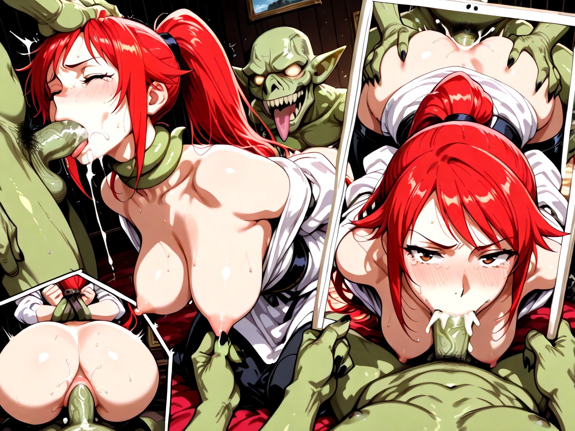 Expose Her Great Tits, Goblin Grab Her Waist And Push His Dick Deep Inside, Bikini Hentai IA